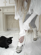 Cutwork Faux‑Leather Gaiters