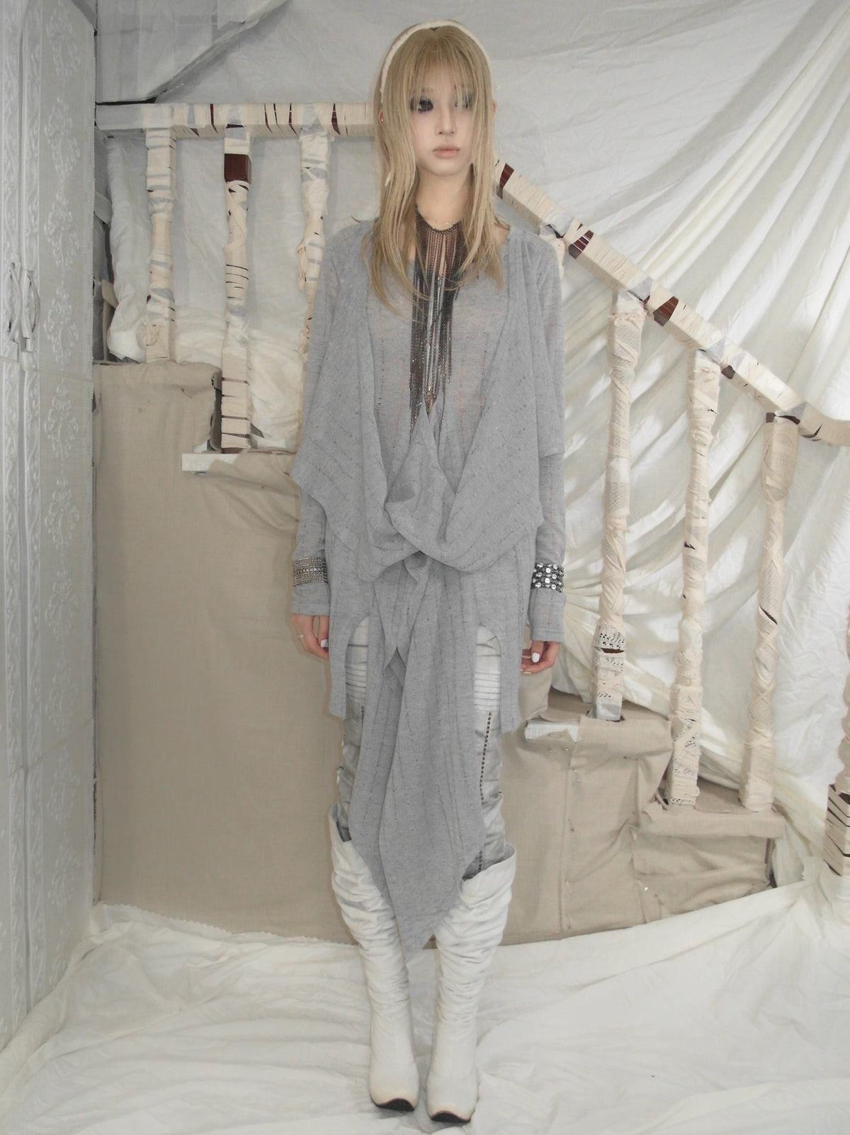 Scarf‑Effect Draped Tunic