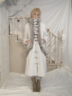 Snow‑Hued Fur‑Trimmed Coat
