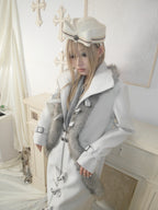 Snow‑Hued Fur‑Trimmed Coat