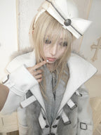 Snow‑Hued Fur‑Trimmed Coat