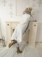 Snow‑Hued Fur‑Trimmed Coat