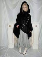Button drop-crotch skirt pants