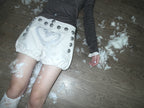 Heart-embroidered court shorts
