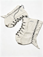 Cutwork Faux‑Leather Gaiters