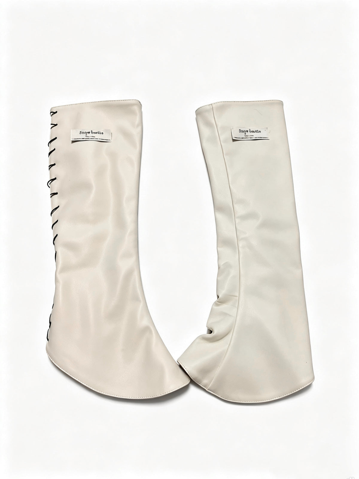 Cutwork Faux‑Leather Gaiters