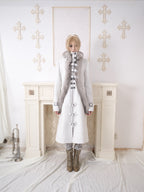 Snow‑Hued Fur‑Trimmed Coat