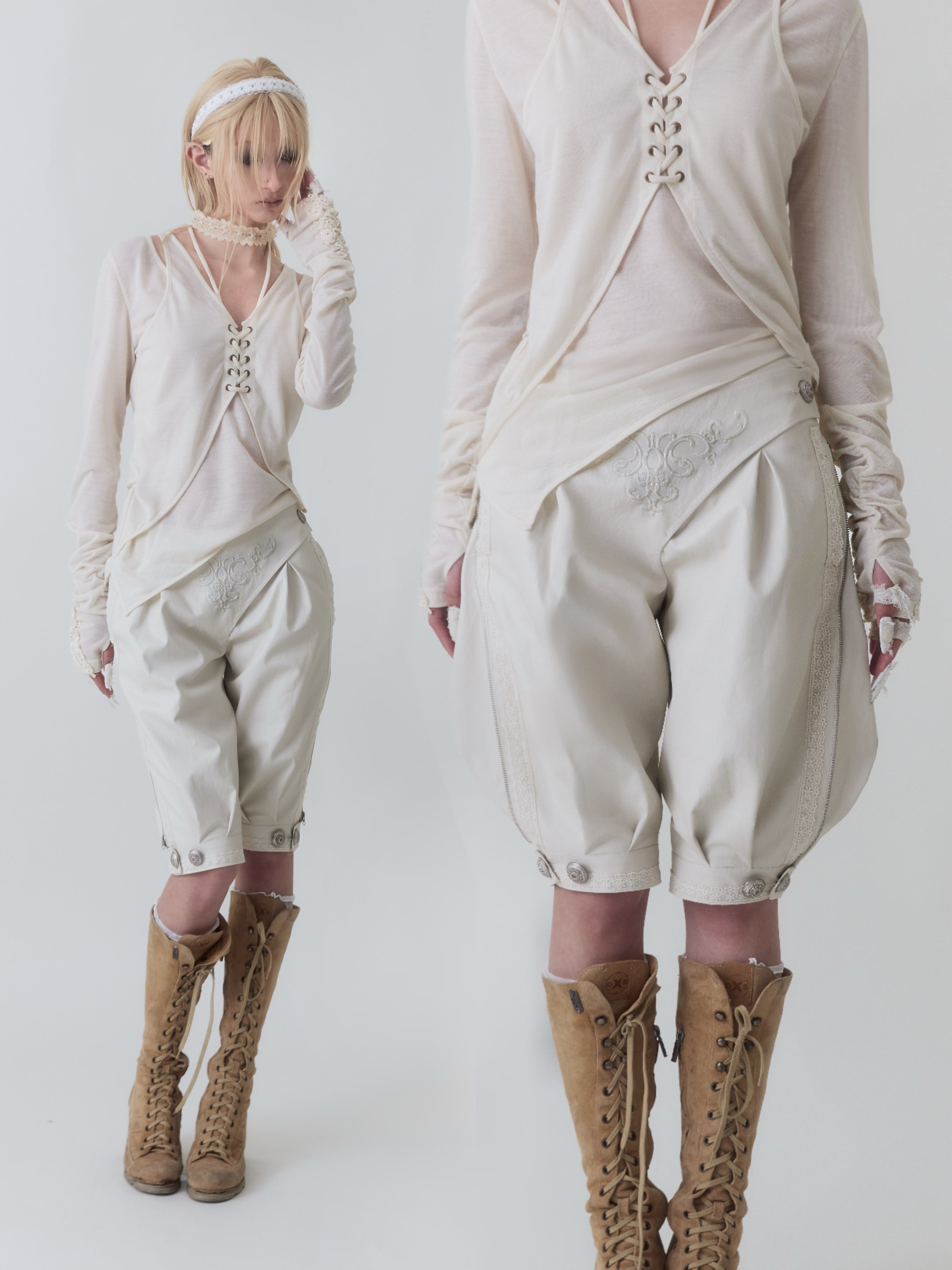 SnowCastle Embroidered leather breeches