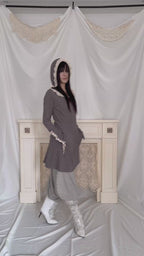 Button drop-crotch skirt pants