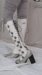 Cutwork Faux‑Leather Gaiters